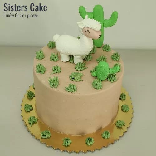 Tort z lamą i kaktusem